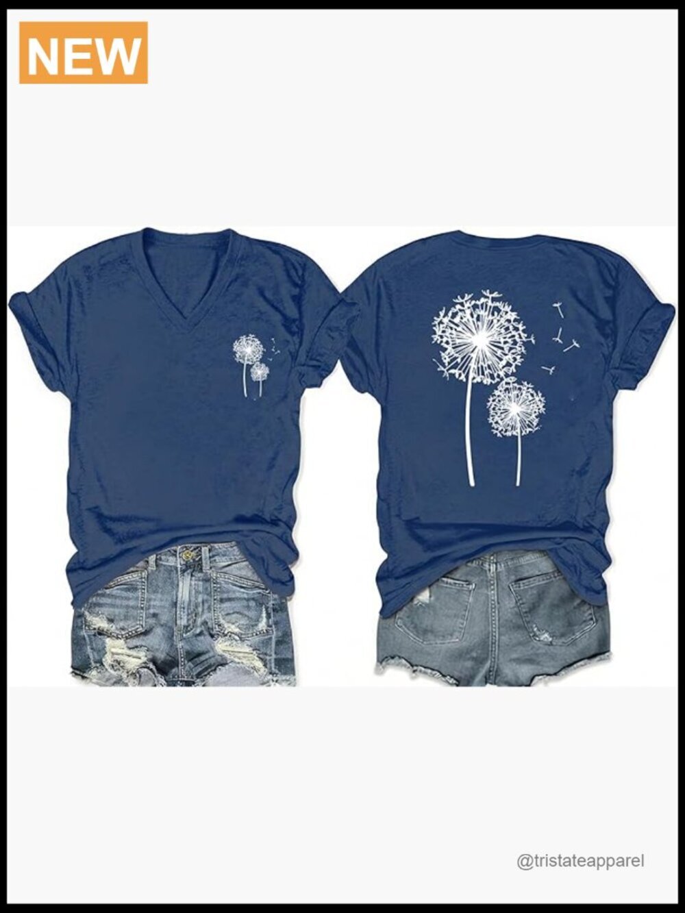Boho V-Neck Graphic Tee Summer Casual Top